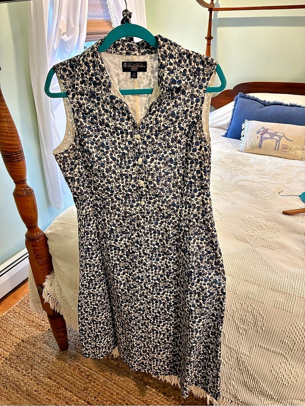 Brooks Brothers Floral Mini Dress Blue & White Size 12